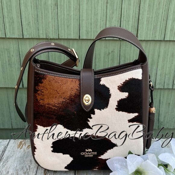 Authentic Coach Hadley Convertible Crossbody Bag With Cow Print Purse Limited - Picture 1 of 15